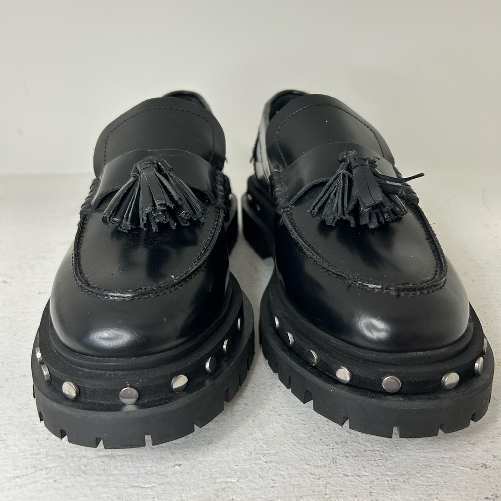 Free People Black Leather Loafers - Picture 3 of 8